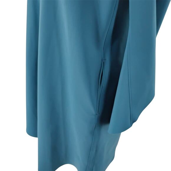 M2057 Maria Pinto Tunic Mini Dress Teal Blue Green Bell Flare Sleeves Size XS - Picture 3 of 6